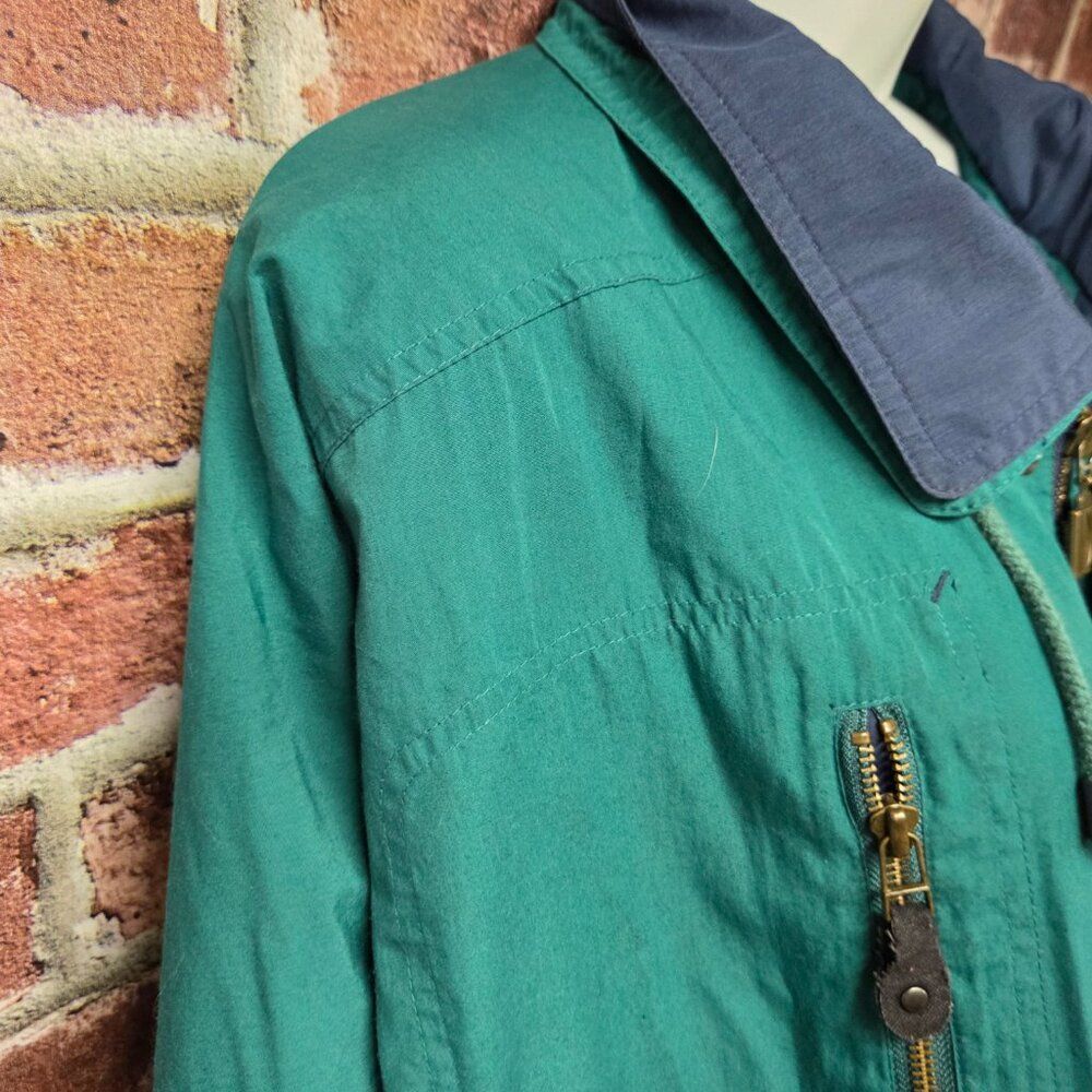 Dunbrooke Windbreaker 2XL | Vintage 90s‎ Green Blue Full Zip Retro Jacket - Picture 6 of 9